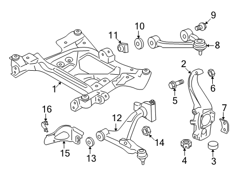 2021 Nissan GT-R Front Suspension Components, Lower Control Arm, Upper Control Arm, Stabilizer Bar Clip-Air Guide Diagram for 41184-JF00A