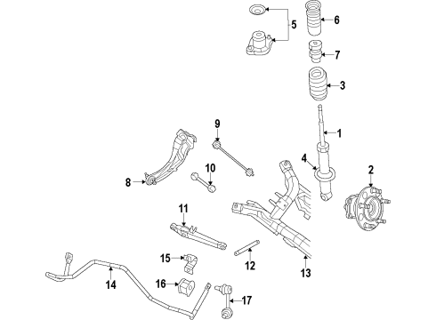 2016 Jeep Compass Rear Suspension Components, Stabilizer Bar *ABSORBER-Suspension Diagram for 5168161AC