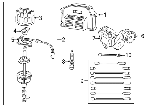 2003 Dodge Dakota Distributor Engine Control Module Diagram for 56040480AB