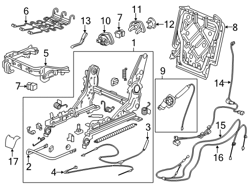 2017 Acura MDX Tracks & Components Cover, Front Diagram for 81312-TZ5-A11