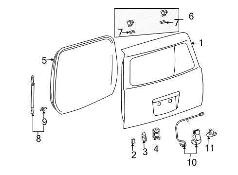 2004 Scion xB Lift Gate Weatherstrip Diagram for 67881-52030