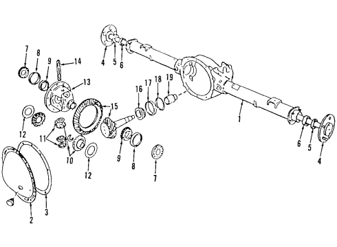 1998 Dodge Durango Rear Axle, Differential, Propeller Shaft Axle Shaft Diagram for 52069388AB