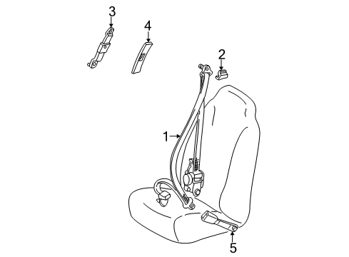 2001 Toyota Sienna Seat Belt Lap Belt Assembly Diagram for 73530-08020-B0