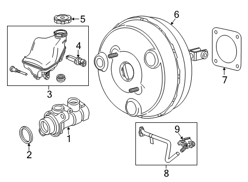 2015 GMC Canyon Dash Panel Components Booster Assembly Gasket Diagram for 23234985