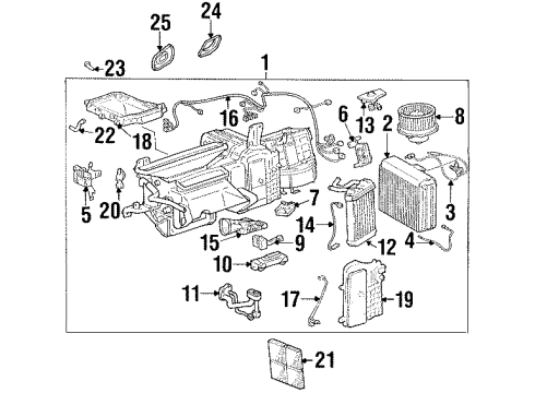 1999 Lexus SC400 Heater Core & Control Valve Harness Sub-Assy, Cooler Wiring, NO.1 Diagram for 88605-24240