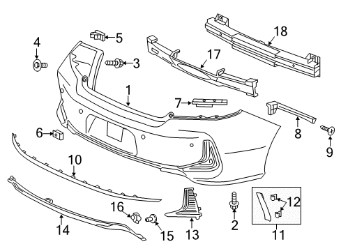 2017 Honda Accord Rear Bumper Bracket, L. RR. Bumper Side Diagram for 71555-T3L-A50