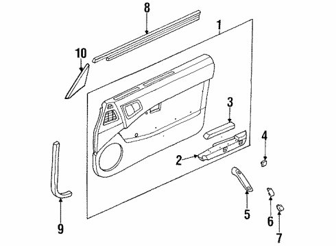 1990 Nissan Pulsar NX Interior Trim - Door Front Door Armrest, Driver Side Diagram for 80941-80M00