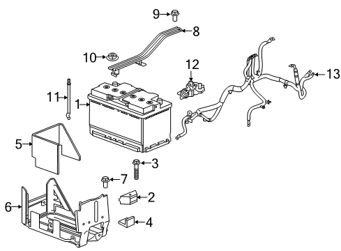 2019 Chevrolet Traverse Battery Positive Cable Diagram for 84468076