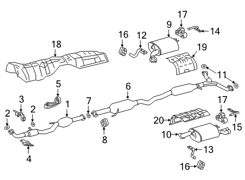 2019 Lexus ES350 Exhaust Components Exhaust Pipe Assembly Diagram for 17420-31640