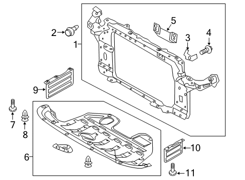 2015 Hyundai Tucson Radiator Support Tapping Screw-H/LATCH Release Diagram for 811963J110