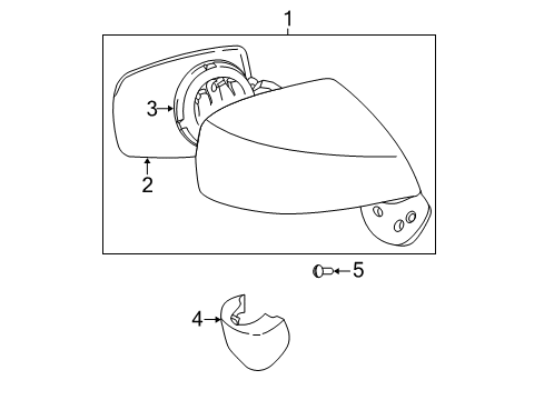 2003 Hyundai Tiburon Outside Mirrors Mirror Assembly-Outside Rear View, LH Diagram for 87610-2C000