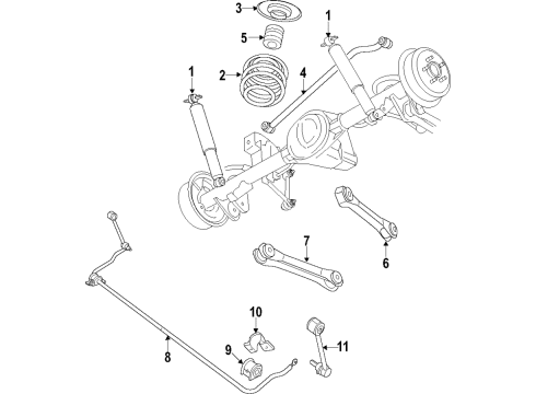 2019 Jeep Wrangler Rear Axle, Lower Control Arm, Upper Control Arm, Stabilizer Bar, Suspension Components Bar-Rear Suspension Diagram for 68412192AA