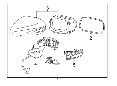 2010 Lexus HS250h Outside Mirrors Mirror Assembly, Outer Rear Diagram for 87910-75051-E0