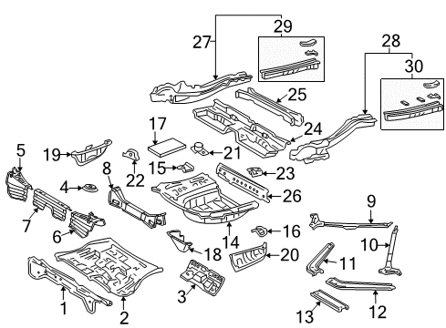 2007 Toyota Solara Rear Body - Floor & Rails Floor Reinforcement Diagram for 58204-06010