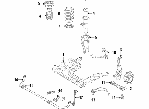 2020 BMW M850i xDrive Front Suspension Components, Lower Control Arm, Upper Control Arm, Ride Control, Stabilizer Bar SPRING STRUT FRONT LEFT VDC Diagram for 37106878113