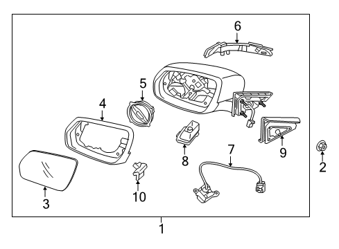 2018 Genesis G80 Automatic Temperature Controls Lamp Assembly-Outside Mirror, LH Diagram for 87613-B1000