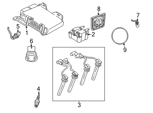 2002 Chrysler PT Cruiser Ignition System Engine Controller Module Diagram for R5033664AC