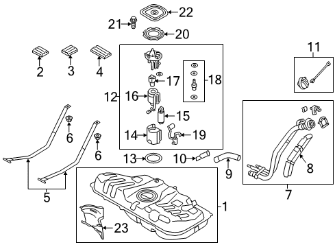 2015 Hyundai Elantra GT Fuel Supply Cover-Fuel Pump Diagram for 31107-0U000