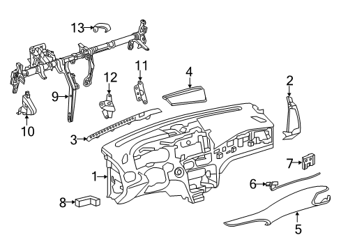 2018 Infiniti QX30 Cluster & Switches, Instrument Panel Mask-Instrument, RH Diagram for 68498-5DF0A