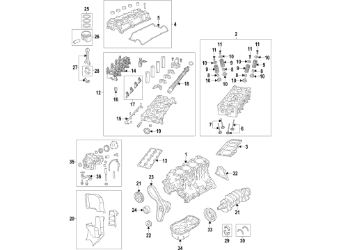 2020 Fiat 500X Engine Parts, Mounts, Cylinder Head & Valves, Camshaft & Timing, Oil Pan, Oil Pump, Crankshaft & Bearings, Pistons, Rings & Bearings, Variable Valve Timing Bearing-Connecting Rod Diagram for 68440312AA
