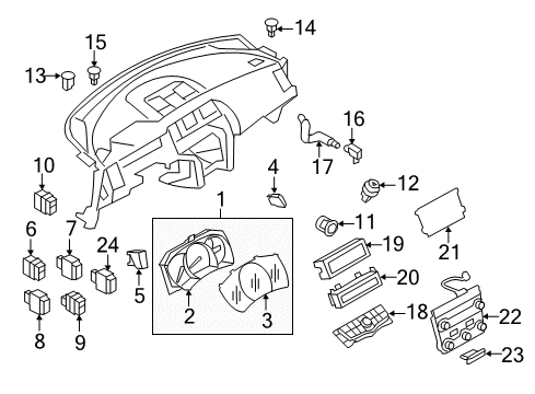2009 Nissan Murano Cluster & Switches, Instrument Panel Switch-Fuel Lid Opener Diagram for 25280-CD000