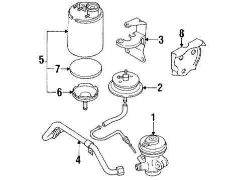 1989 Nissan Sentra EGR System Tube Assembly-EGR Diagram for 14725-84A00