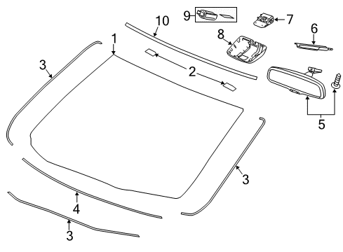 2016 Acura RDX Wiper & Washer Components Cover, Sensor Diagram for 36166-TX4-A01