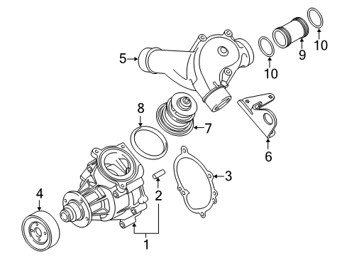 2007 BMW Z4 Water Pump Pipe Diagram for 11537830710
