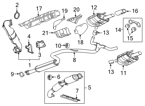 2011 Buick Regal Exhaust Components Rear Muffler Clamp Diagram for 13278367