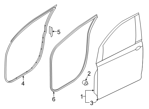 2015 Kia Sedona Front Door WEATHERSTRIP-Door Body Side Diagram for 82120A9000