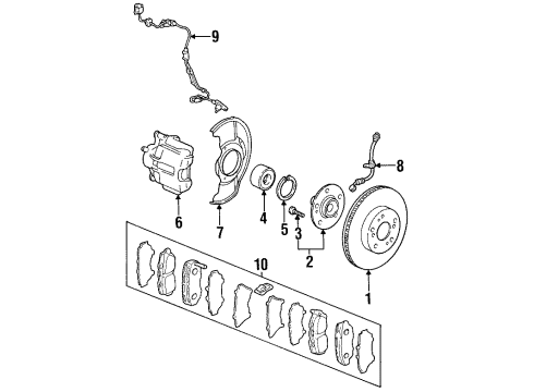 2000 Honda Prelude Anti-Lock Brakes Hose Set, Left Front Brake Diagram for 01465-S30-000