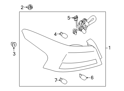 2020 Nissan Altima Bulbs Lamp Assembly-Rr Comb LH Diagram for 26555-6CA1A