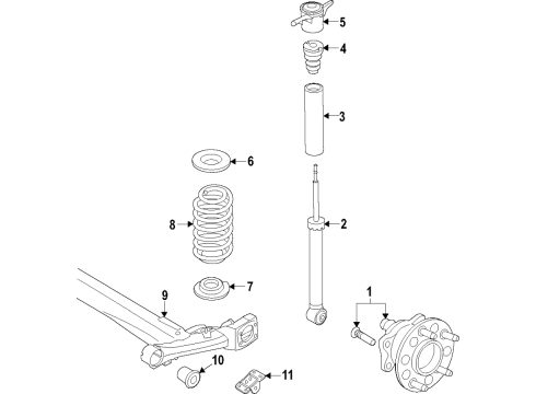 2018 Hyundai Kona Rear Axle, Suspension Components Stay, LH Diagram for 55170-J9000