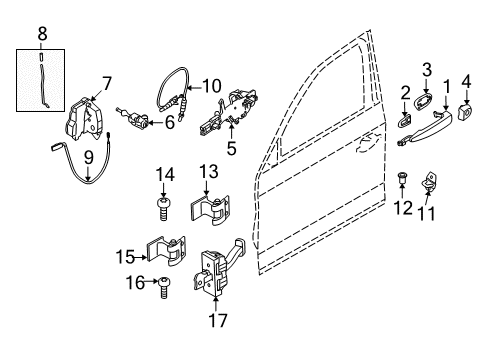 2020 BMW 430i Front Door Lock Cylinder Right Diagram for 51217310728