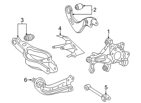 2022 Lexus NX350 Rear Suspension Arm Assembly, Trailing Diagram for 48760-42080