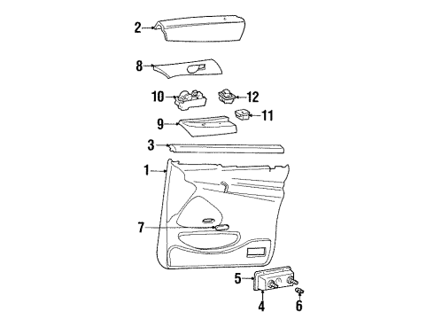 1999 Ford Windstar Interior Trim - Front Door Courtesy Lamp Diagram for F2UZ-13776-F