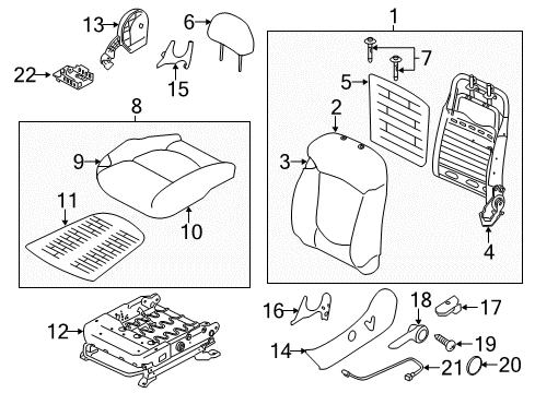 2012 Kia Forte Heated Seats Knob-RECLINER Front LH Diagram for 881751M000WK