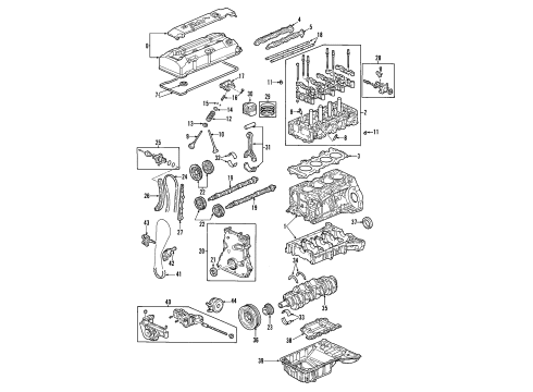 2005 Honda S2000 Engine Parts, Mounts, Cylinder Head & Valves, Camshaft & Timing, Variable Valve Timing, Oil Cooler, Oil Pan, Oil Pump, Crankshaft & Bearings, Pistons, Rings & Bearings Spring, In. Valve (White) (Nippon Hatsujo) Diagram for 14761-PZX-A01