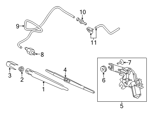 2021 Kia Sedona Wipers Rear Washer Nozzle Assembly Diagram for 98930A9000