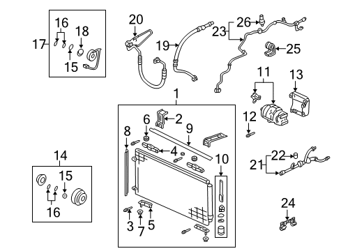 2003 Honda Pilot Air Conditioner Bracket D, Condenser (Upper) Diagram for 80108-S3V-A01