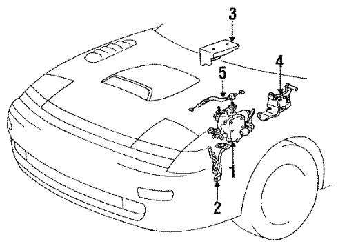 1991 Toyota Celica Cruise Control System Actuator Diagram for 88200-20080