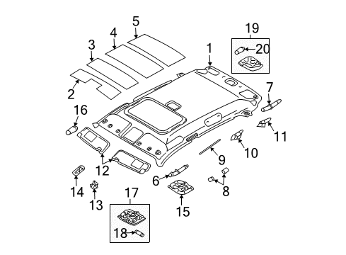 2005 Kia Sportage Interior Trim - Roof Lamp Assembly-Room Diagram for 928301F001LX