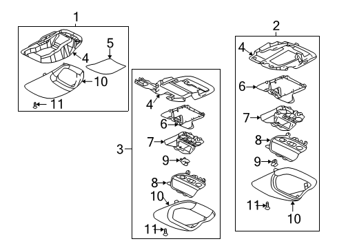 2004 Chevrolet Monte Carlo Overhead Console Plate-Roof Console Backing Diagram for 10447494