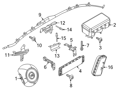 2020 Fiat 500X Air Bag Components Module-Air Bag Control Diagram for 68502433AA