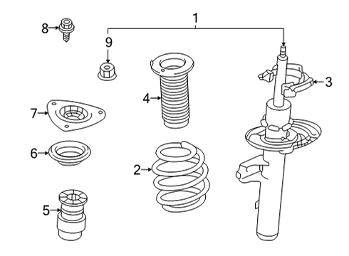 2021 Nissan Rogue Struts & Components - Front SPRING-FRONT Diagram for 54010-6RR0B