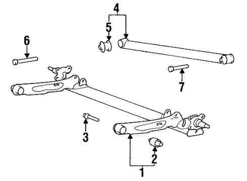 1992 Hyundai Elantra Rear Suspension Bolt Diagram for 54557-36000