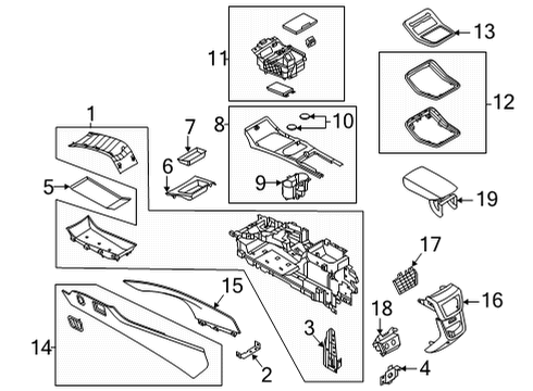 2021 Lincoln Nautilus Center Console Side Trim Panel Diagram for FA1Z-5804608-AL