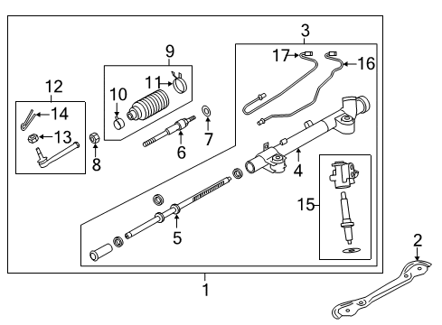 2017 Infiniti Q70L Steering Column & Wheel, Steering Gear & Linkage Socket Kit - Tie Rod, Inner Diagram for D8521-1MA0A