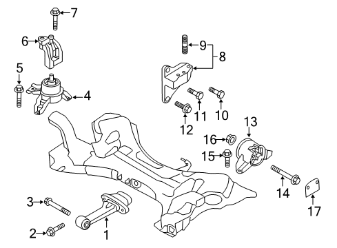 2013 Hyundai Sonata Engine & Trans Mounting Bolt Diagram for 55396-3K000