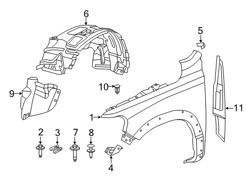 2020 Ram 1500 Fender & Components Panel-Fender Diagram for 68276308AA